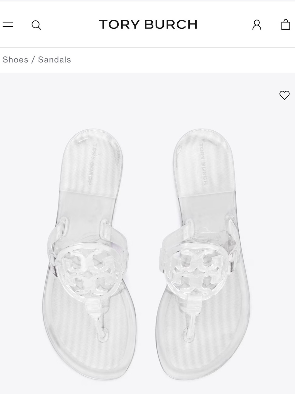 Tory Burch Transparent Miller Jelly Thong Sandals - Clear (New! In box!)